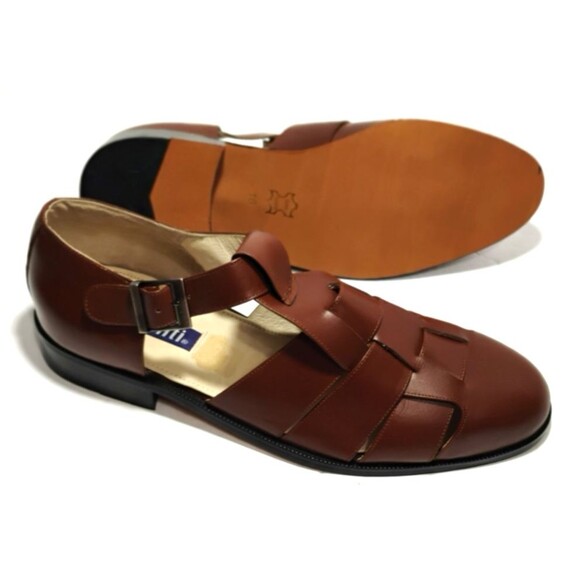 NEW Conti Mens Fisherman Sandals Brown Leather Buckle Dress Shoes Size 16D ($99) main image 7